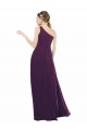 Chiffon One Shoulder Sleeveless Long Bridal Party Dress / Evening Dress Kent