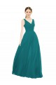 Chiffon V-Neck Sleeveless Hunter Long Bridesmaid Gowns Kent