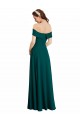Soft Chiffon Off the Shoulder Cap Sleeves Hunter Long Bridesmaid Dress Kent