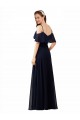 Soft Chiffon Off the Shoulder Sleeveless A-Line Long Bridesmaid Dress Kent