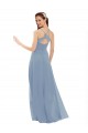 Soft Chiffon & Lace Spaghetti Straps Sleeveless Keyhole Back Long Bridesmaid Dress Kent