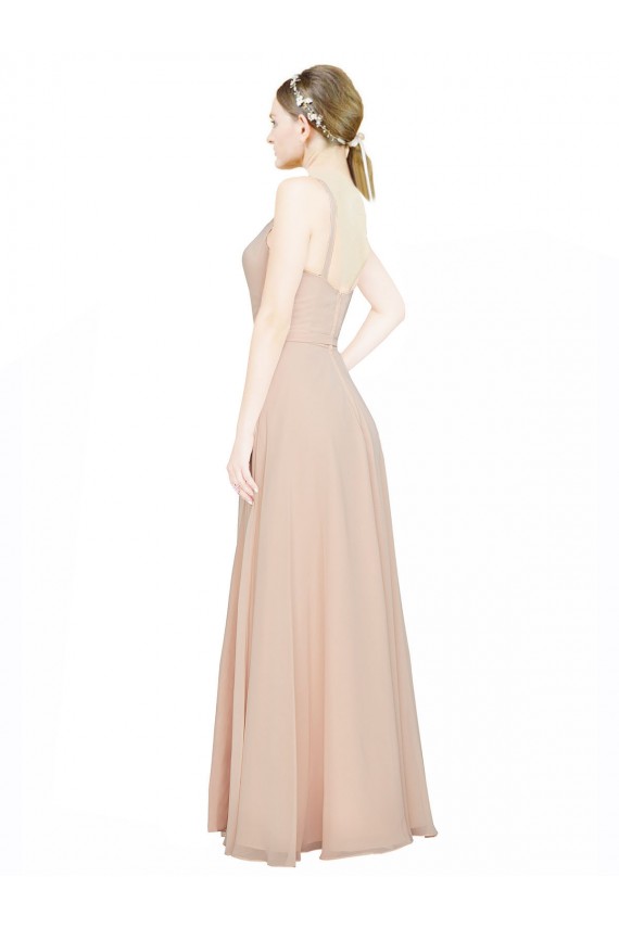Luxe Chiffon V-Neck Sleeveless Long Bridesmaid Dress / Evening Dress Kent