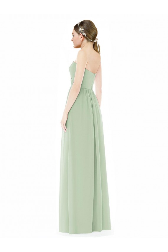 Soft Chiffon Sweetheart Sleeveless Low Back Long Semi Formal Evening Dress / Bridesmaid Dress Kent