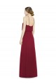Soft Chiffon Halter Neck Sleeveless Open Back Burgundy Long Bridesmaid Dress Kent