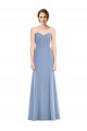 Soft Chiffon Sweetheart Sleeveless Dusty Blue Long Bridesmaid Dress Kent