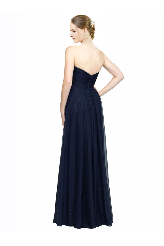 Chiffon Sweetheart Sleeveless Low Back Long Bridesmaid Dress / Evening Dress Kent