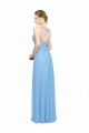 Chiffon Spaghetti Straps Sleeveless Keyhole Back Long Bridesmaid Dress / Evening Dress Kent