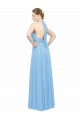 Soft Chiffon Halter Neck Sleeveless Low Back Long Bridesmaid Dress Kent