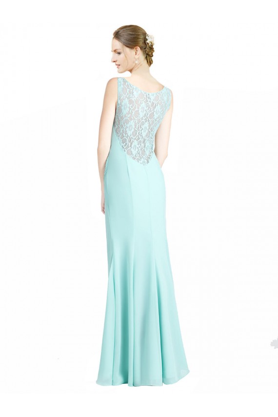 Soft Chiffon & Lace V-Neck Sleeveless Long Bridesmaid Dress Kent