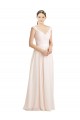 Soft Chiffon & Lace Sweetheart Sleeveless V-Back Long Bridesmaid Dress Kent