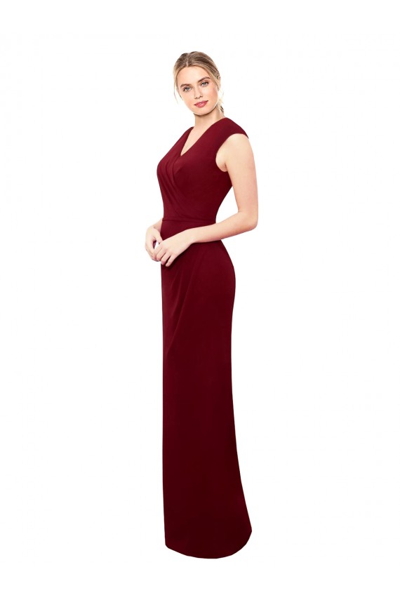 Soft Chiffon V-Neck Sleeveless Keyhole Back Long Prom Dress / Bridesmaid Dress Kent