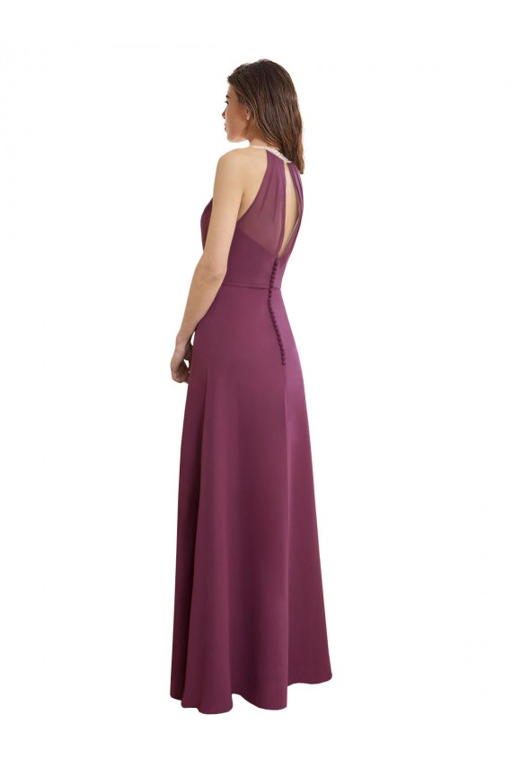 Chiffon Sweetheart Sleeveless Keyhole Back Long Bridesmaid Dress / Evening Gowns Kent