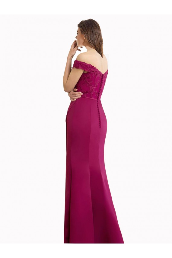Soft Chiffon & Lace Off the Shoulder Sleeveless Long Bridesmaid Dress / Formal Dress Kent