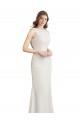 Soft Chiffon & Satin Boat Neck Sleeveless V-Back Long Bridesmaid Dress Kent