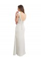Soft Chiffon & Satin Boat Neck Sleeveless V-Back Long Bridesmaid Dress Kent