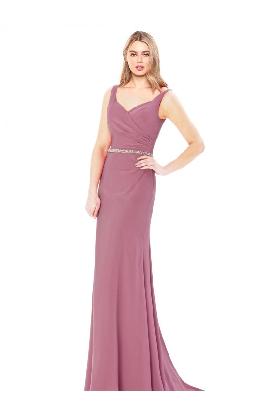 Soft Chiffon Sweetheart Sleeveless Low Back Long Prom Dress / Bridesmaid Dress Kent