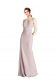 Soft Chiffon Halter Sleeveless Open Back Long Bridesmaid Dress Kent