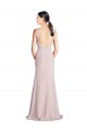 Soft Chiffon Halter Sleeveless Open Back Long Bridesmaid Dress Kent