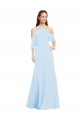 Soft Chiffon Halter Neck Cold Shoulder Long Formal Dress / Bridesmaid Dress Kent