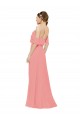 Soft Chiffon Off the Shoulder Sleeveless Watermelon Long Bridesmaid Dress Kent