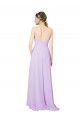 Soft Chiffon V-Neck Sleeveless Open Back Long High Low Bridesmaid Dress Kent