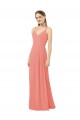 Soft Chiffon V-Neck Sleeveless Keyhole Back Desert Rose Long Bridesmaid Dress Kent
