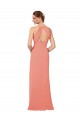 Soft Chiffon V-Neck Sleeveless Keyhole Back Desert Rose Long Bridesmaid Dress Kent