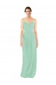 Soft Chiffon V-Neck Sleeveless Keyhole Back Mint Green Long Bridesmaid Dress Kent