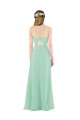 Soft Chiffon V-Neck Sleeveless Keyhole Back Mint Green Long Bridesmaid Dress Kent