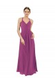 Soft Chiffon V-Neck Sleeveless Keyhole Back Long Bridesmaid Dress Kent