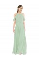 Soft Chiffon Off the Shoulder Sleeveless Sheath Long Bridesmaid Dress Kent