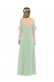 Soft Chiffon Off the Shoulder Sleeveless Sheath Long Bridesmaid Dress Kent