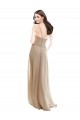 Soft Chiffon High Neck Sleeveless Champagne Long Bridesmaid Dress Kent