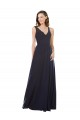 Soft Chiffon & Lace V-Neck Sleeveless Keyhole Back Long Bridesmaid Dress Kent