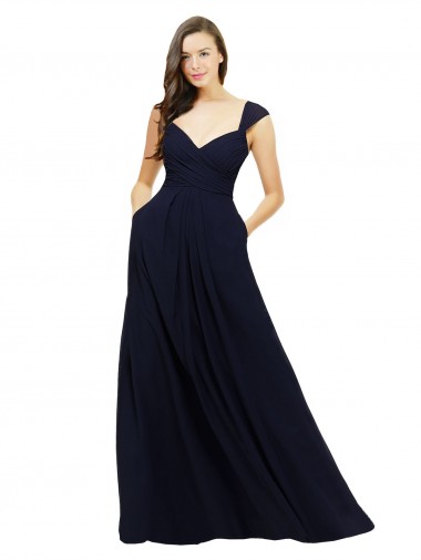 Chiffon Sweetheart Sleeveless Long Bridesmaid Gowns Kent