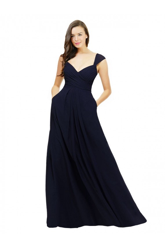 Chiffon Sweetheart Sleeveless Long Bridesmaid Gowns Kent