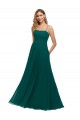 Soft Chiffon Spaghetti Straps Sleeveless Low Back Hunter Long Bridesmaid Dress Kent