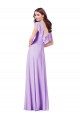 Soft Chiffon V-Neck Cap Sleeves V-Back Long Bridesmaid Dress / Formal Dress Kent