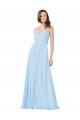 Chiffon Spaghetti Straps Sleeveless Keyhole Back Long Formal Dress / Bridesmaid Dress Kent