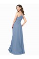 Chiffon V-Neck Sleeveless Open Back Dusty Blue Long Bridesmaid Dress / Evening Dress Kent