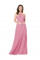 Soft Chiffon Halter Neck Sleeveless Keyhole Back Long Prom Dress / Bridesmaid Dress Kent