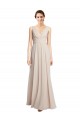 Soft Chiffon V-Neck Sleeveless Cream Pink Long Formal Dress / Bridesmaid Dress Kent