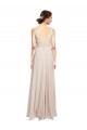 Soft Chiffon V-Neck Sleeveless Cream Pink Long Formal Dress / Bridesmaid Dress Kent