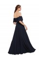 Soft Chiffon Off the Shoulder Sleeveless Dark Navy Long Prom Dress / Bridesmaid Dress Kent