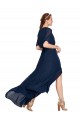 Soft Chiffon V-Neck Flutter Sleeves Long Bridesmaid Dress / Formal Dress Kent