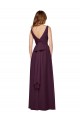 Chiffon V-Neck Sleeveless Grape Long Evening Gowns / Bridesmaid Dresses Kent