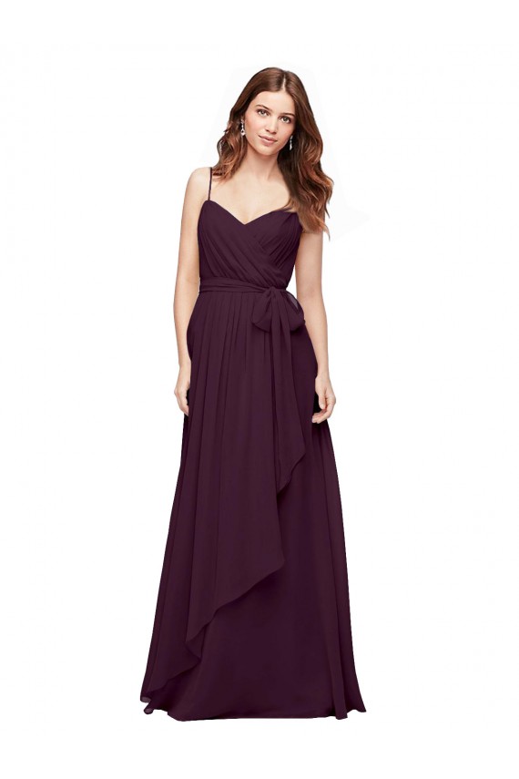 Soft Chiffon V-Neck Sleeveless Long Bridesmaid Dress / Formal Dress Kent