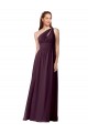 Chiffon One Shoulder Sleeveless Long Floor Length Bridesmaid Dress Kent