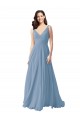 Chiffon V-Neck Sleeveless Long Wedding Party Dress Kent