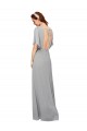 Chiffon V-Neck Flutter Sleeves Open Back Long Bridesmaid Dress / Evening Gowns Kent